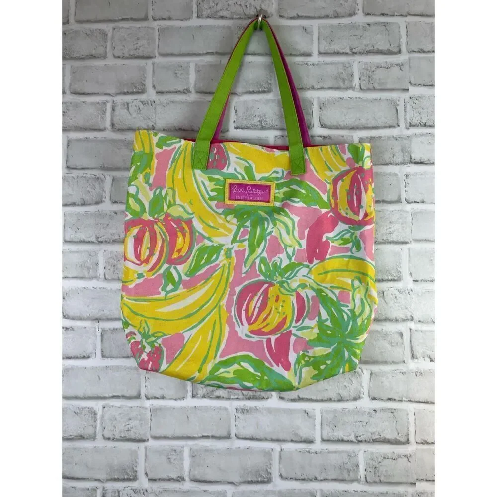 Lilly Pulitzer for Estée Lauder Beach Bag Big  Tote Pastel Shade Summer Print